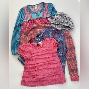 Matilda Jane Girl's Pink Playful Tops LOT of THREE Size 10-14